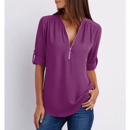 Norvielle Damen Bluse Lockere Stil