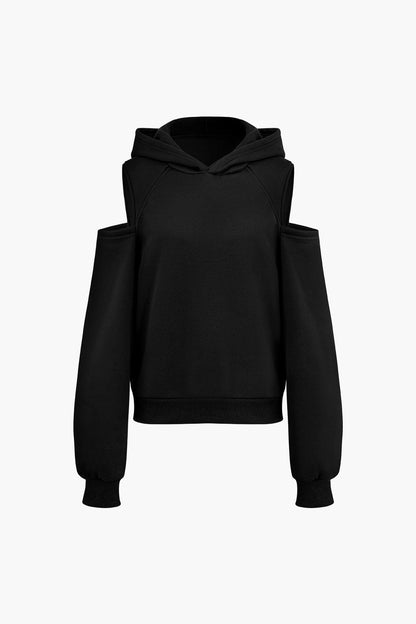 Damen Hoodie-Set Sportlich Cut-Outs