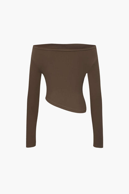 Damen Zweiteiler-Set Asymmetrisches Oberteil Weite Hose