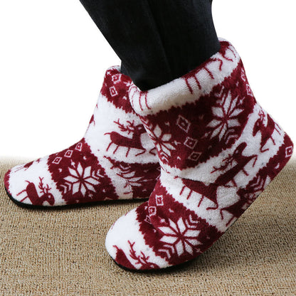Weihnachtliche Damen Hausschuhe Korallenfleece Warm