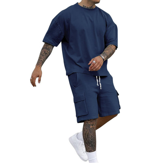 Norvielle Herren Sportanzug T-Shirt Werkzeugshorts - Norvielle
