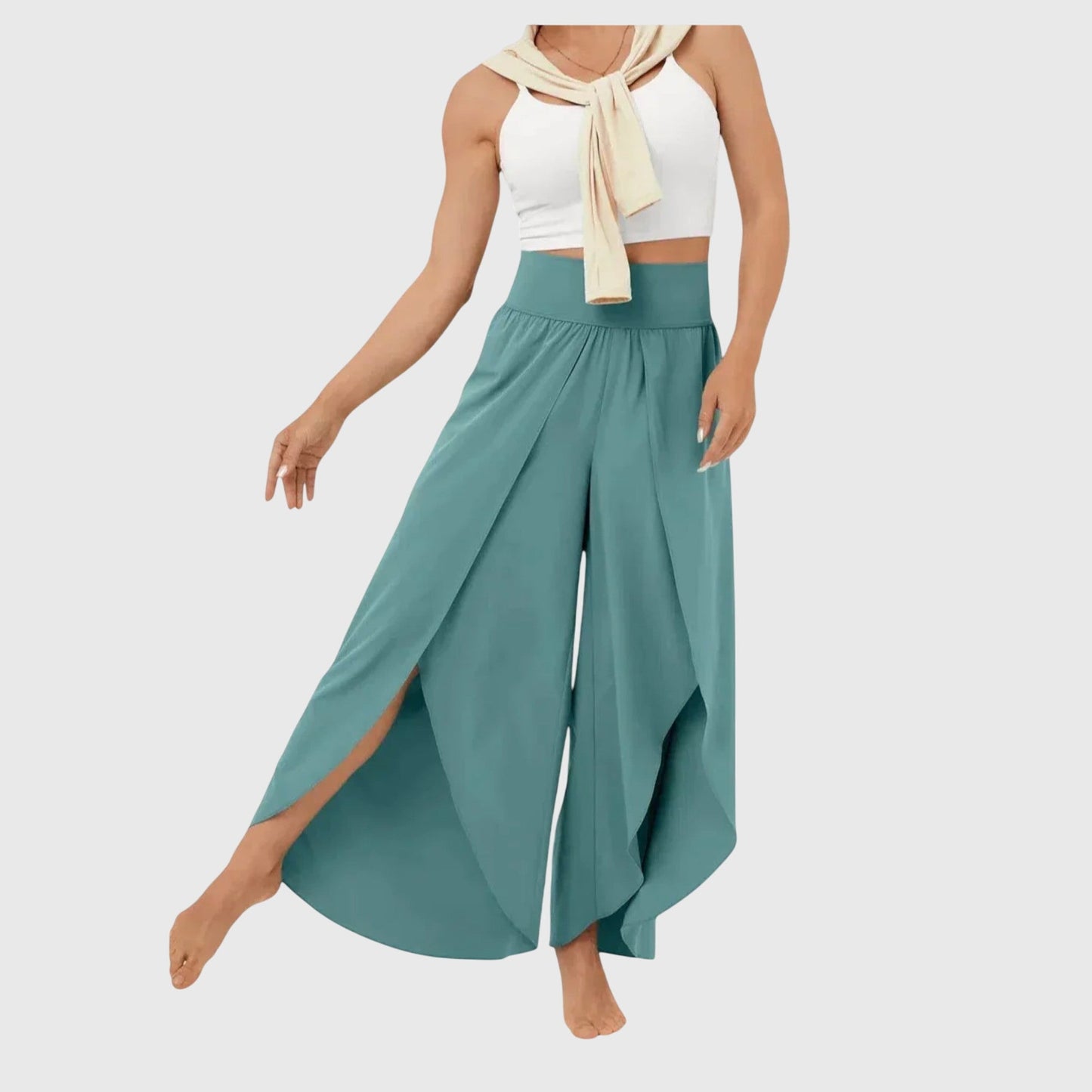 Damen Weite Boho-Hose mit Schlitzdesign - Norvielle