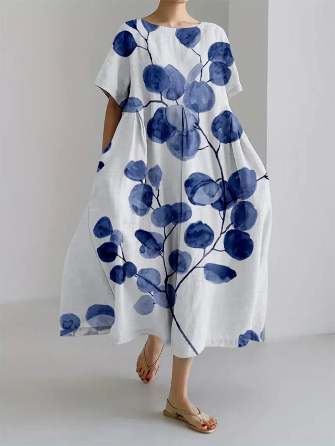 Damen Boho-Kleid Retro-Blumenmuster - Norvielle