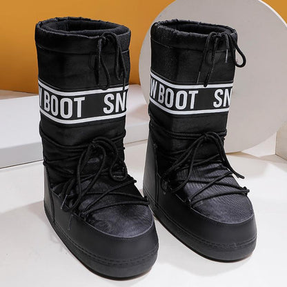 Lunéa Snow Boots Damen schwarz – leichte Winterboots mit Plateausohle