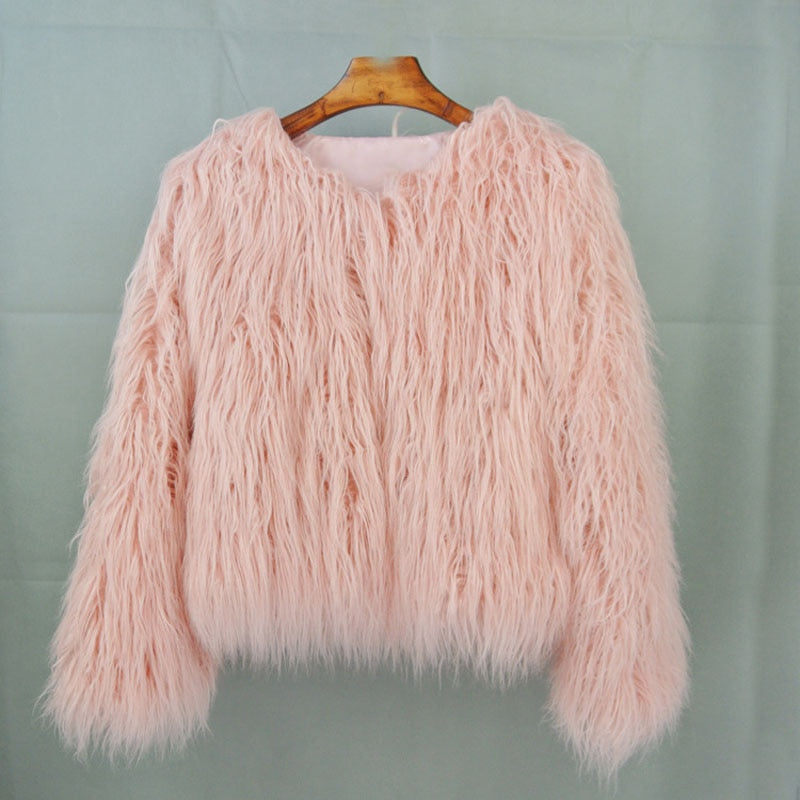 Norvielle Herren Kunstpelzmantel Warm Elegant
