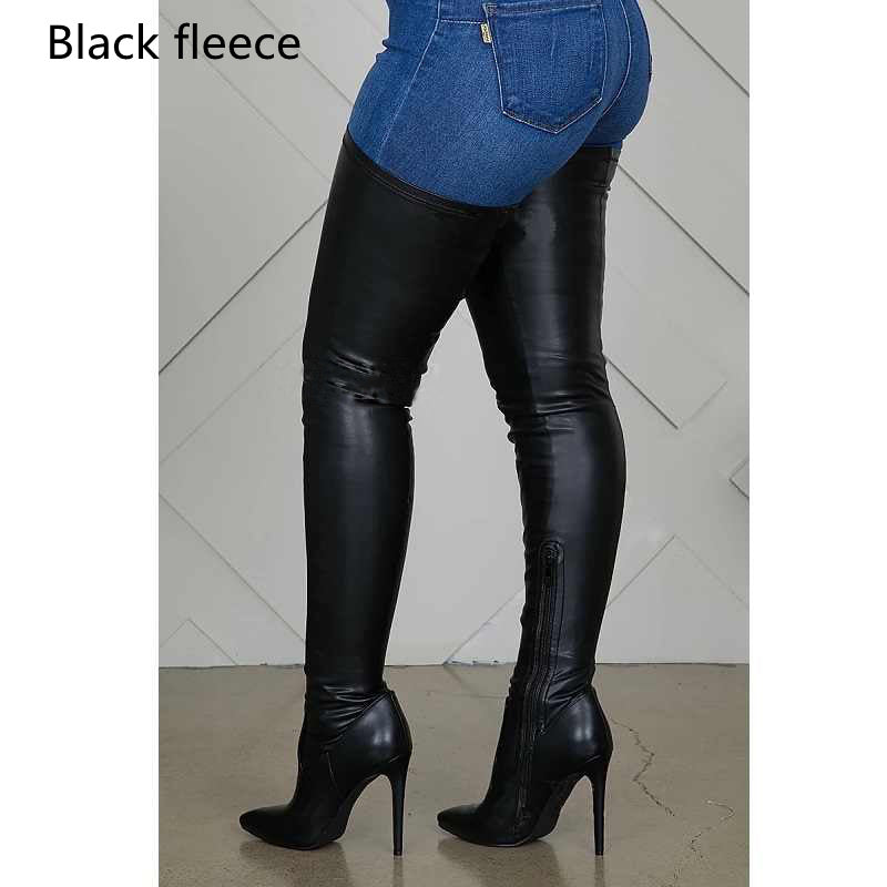Damen Stiefel Überkniefall Spitzschuh Hoher Absatz