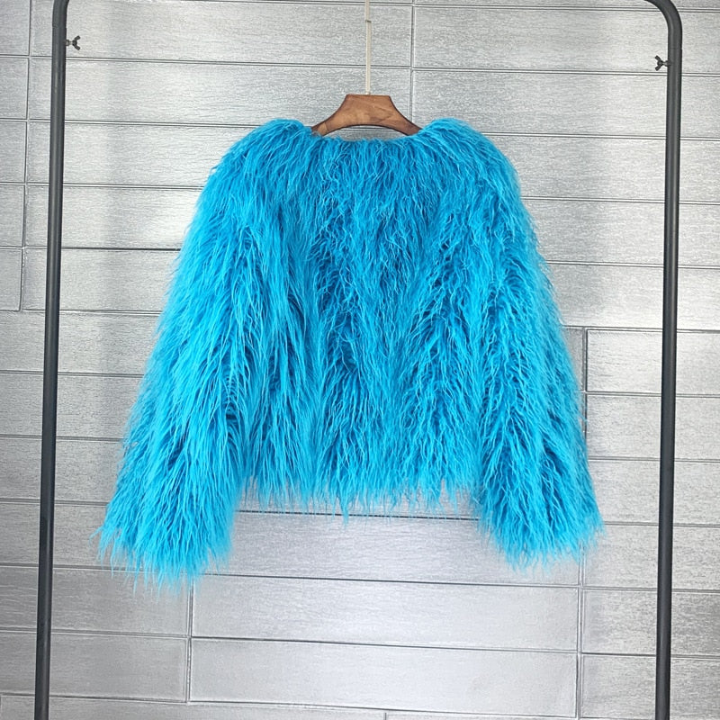 Norvielle Herren Kunstpelzmantel Warm Elegant