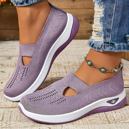 Norvielle Damen Slip-On Sneaker Atmungsaktives Mesh