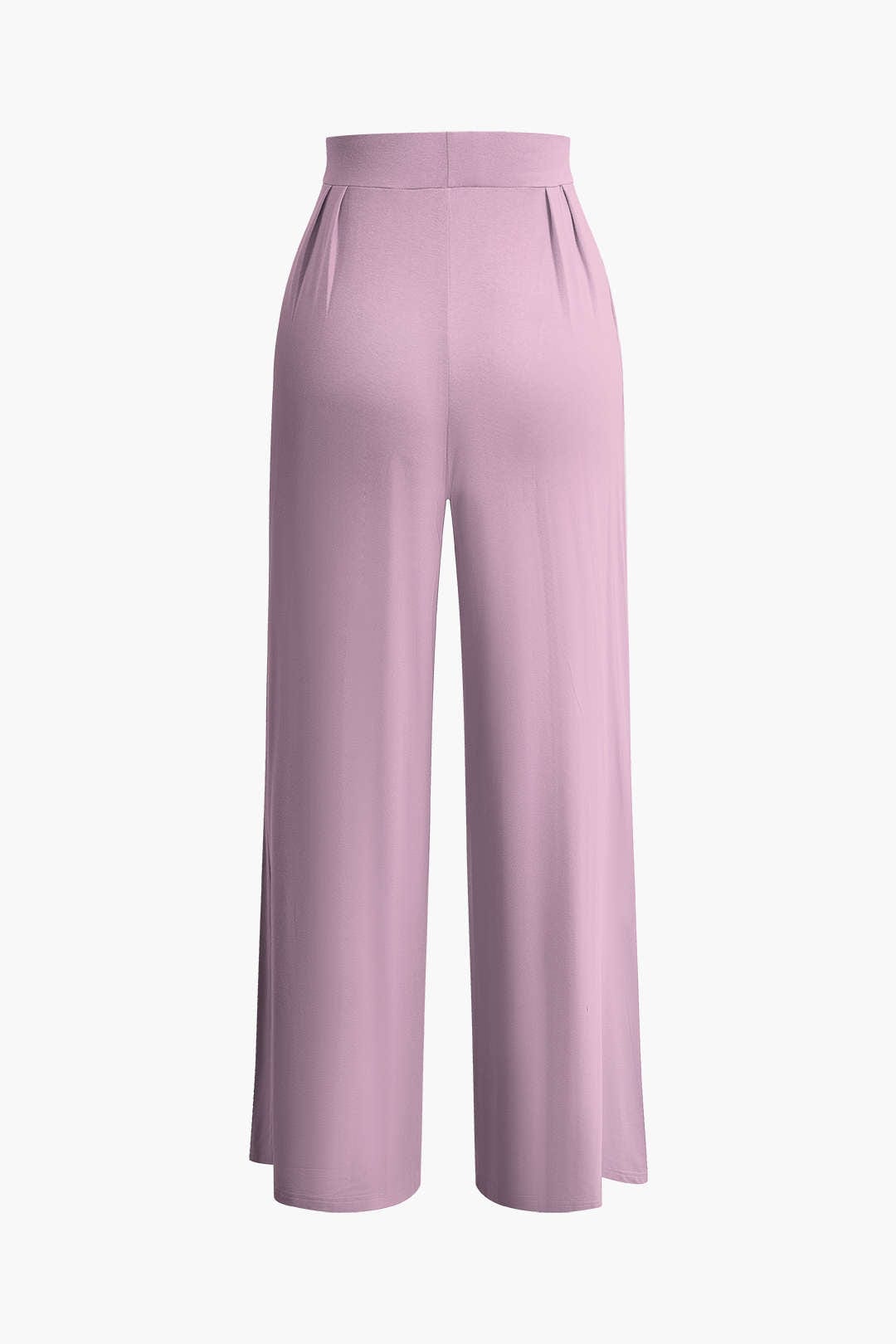 Damen Zweiteiler-Set mit Schleifen-Bandeau und Weitbein-Hose