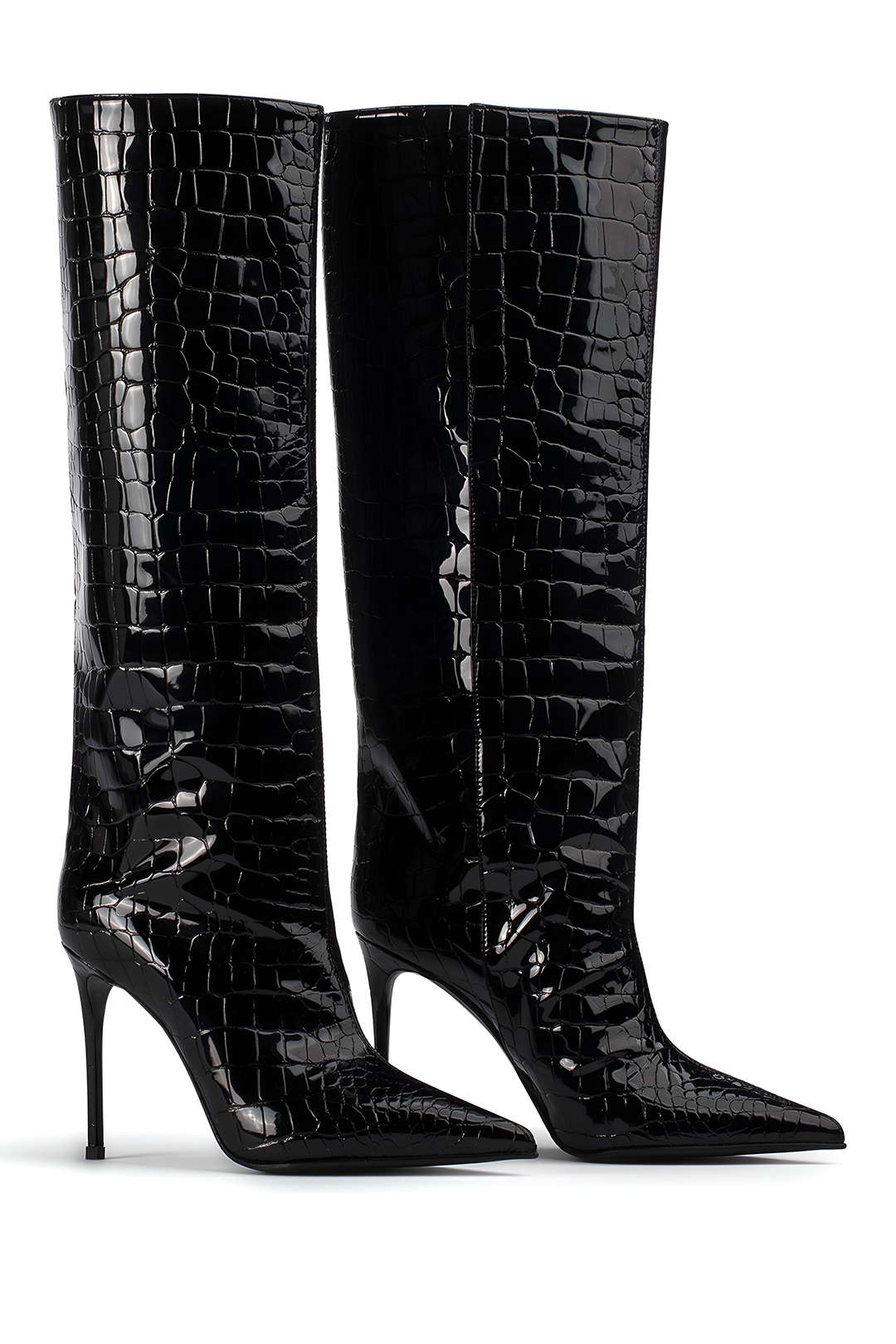 Damen Krokodilleder Stiefel Stiletto Absatz - Norvielle