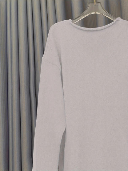 Großer Damen Oversized Pullover V-Ausschnitt Lässig