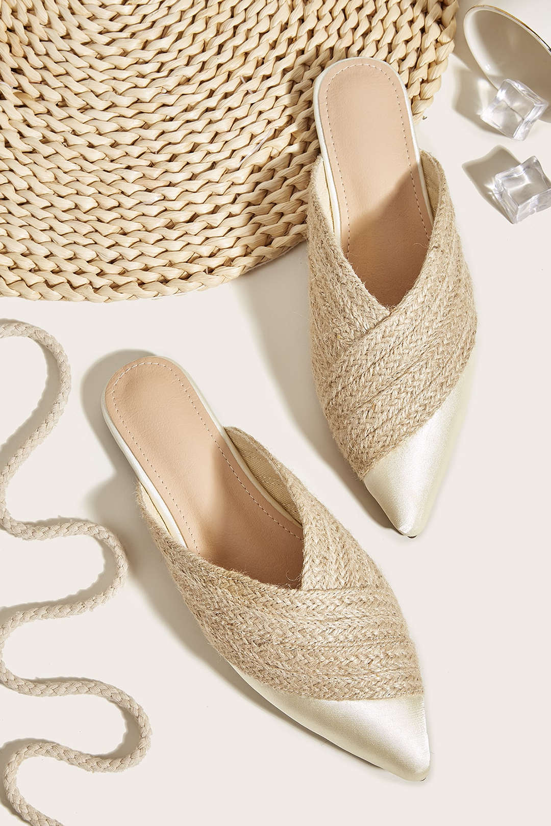 Damen Espadrille Mules Spitze - Norvielle