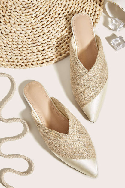 Damen Espadrille Mules Spitze - Norvielle