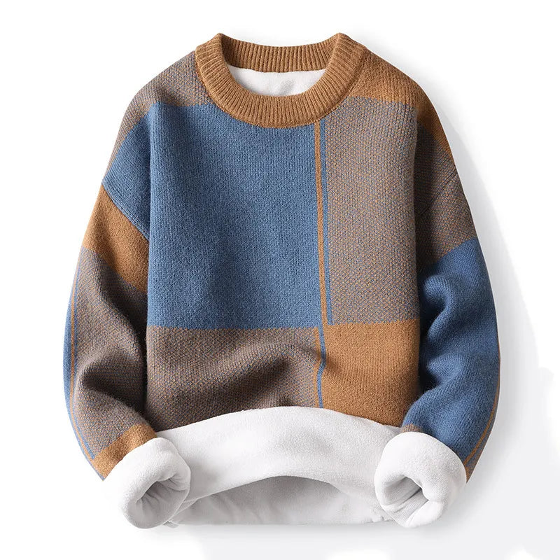 Herren Pullover Rundhals Colorblock Frühlingslook