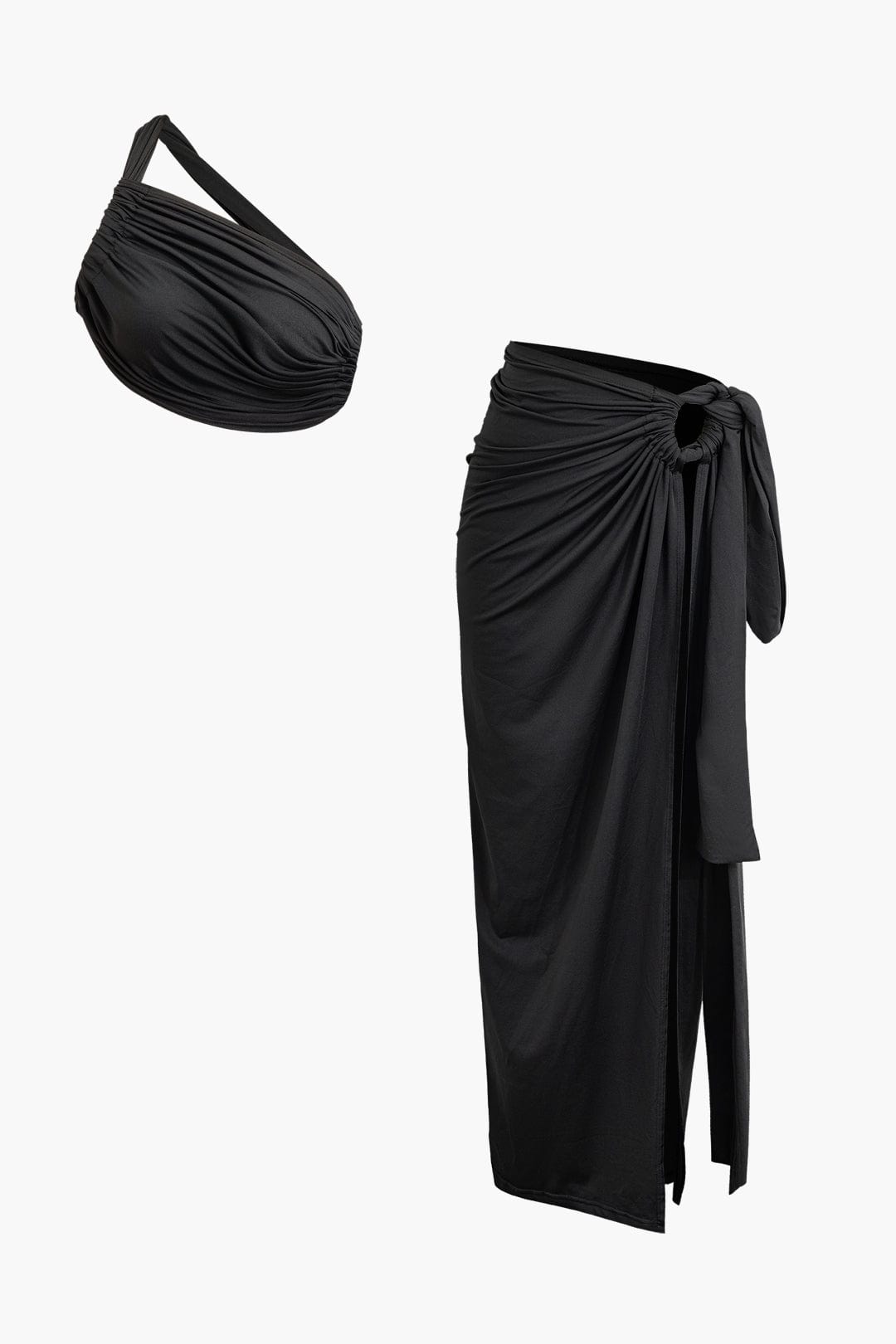 Damen One-Shoulder Bandeau- und Maxirock für stilvolle Anlässe - Norvielle