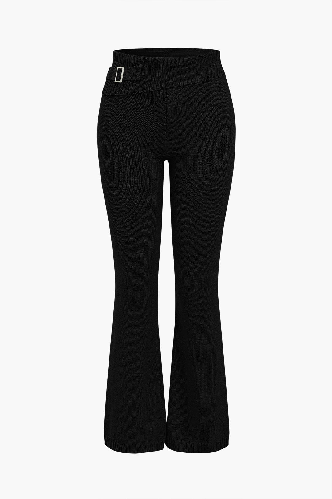 Damen Strick-Set Kapuzenjacke Schlaghose