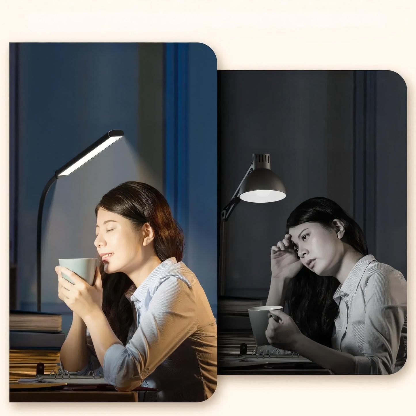 Norin Dimmbare LED-Schreibtischlampe Doppelkopf
