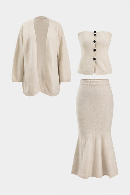 Damen Strick-Zweiteiler-Set mit Cardigan Elegantes Design - Norvielle