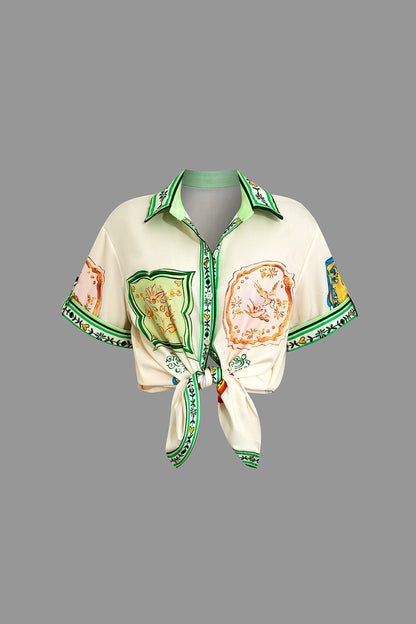 Elegantes Damen Zweiteiler-Set mit Print-Design