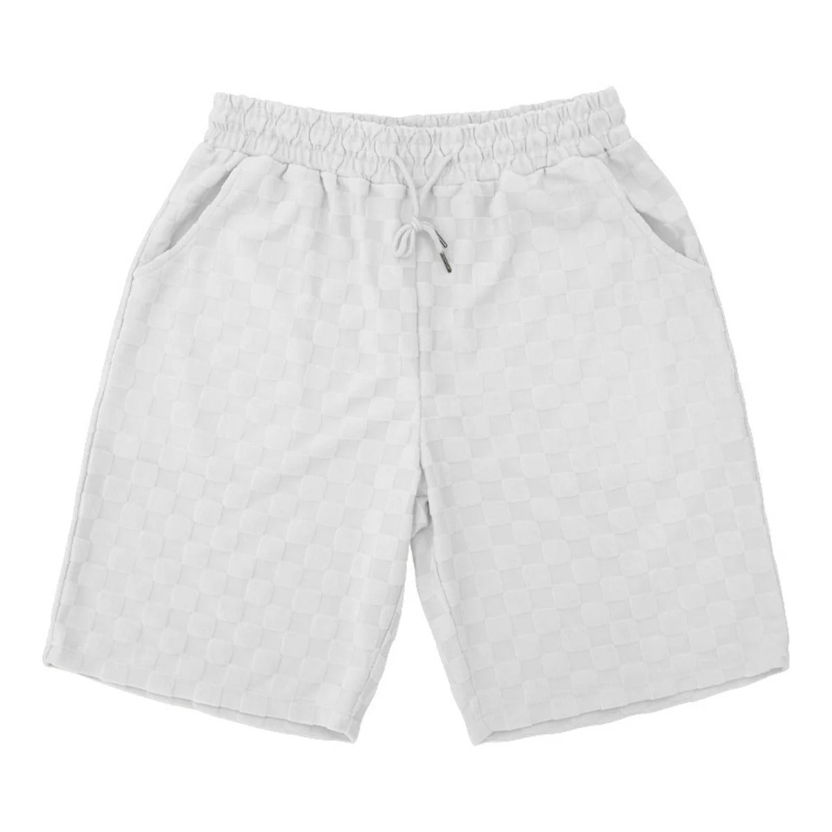 Norvielle Damen Kurzarm-Shorts-Set Schachbrettmuster