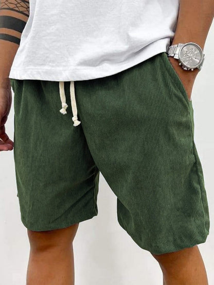 Herren Cord Shorts Kordelzug Beige