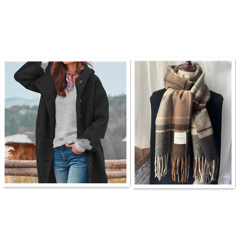 Norvielle Damen Einfarbiger Mantel Elegantes Design - Norvielle