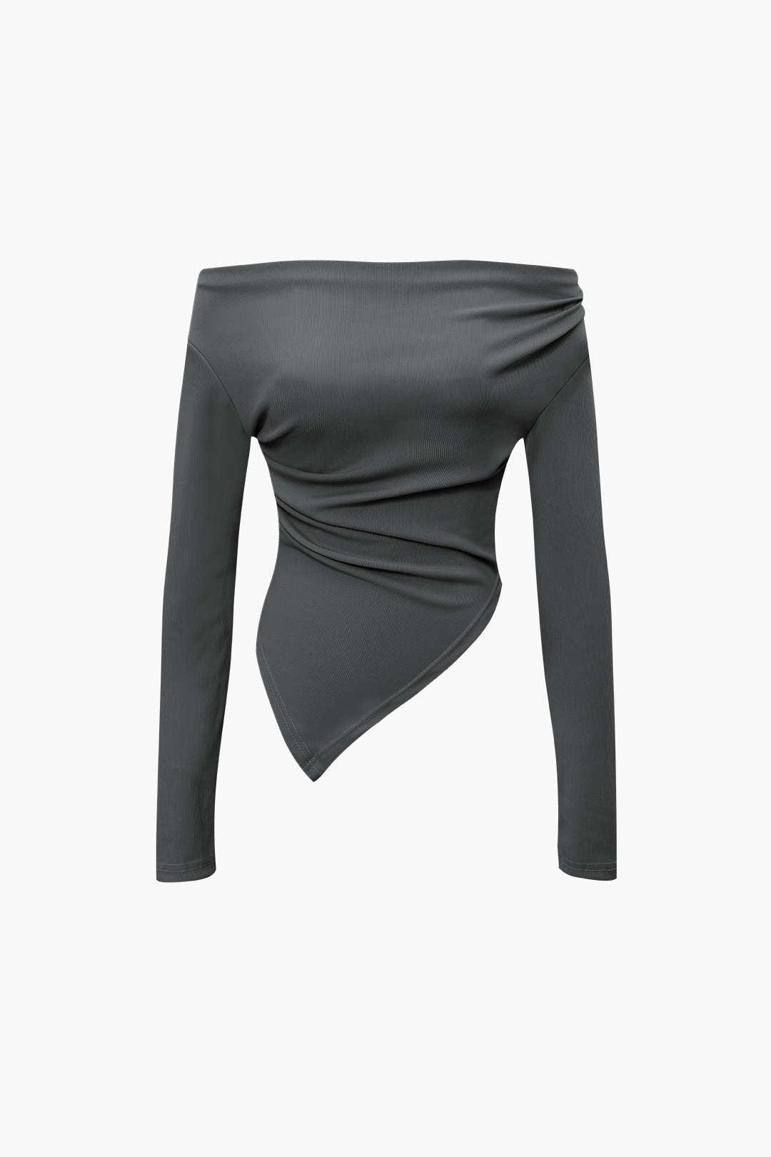 Damen Zweiteiler-Set Asymmetrisches Oberteil Weite Hose