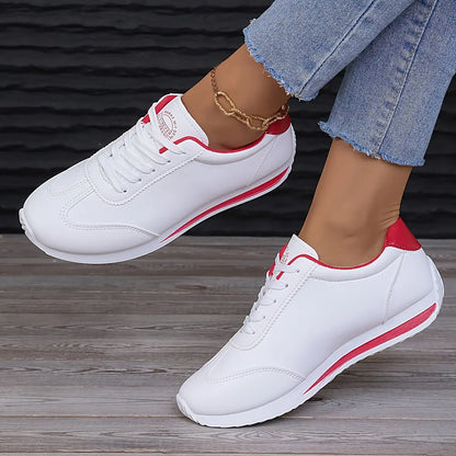 Damen Sneaker Weiß Baumwolle Bequem