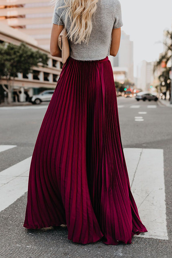 Norvielle Damen Maxi Rock Plissiert für Eternity