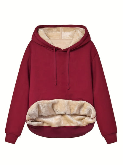 Damen Fleece Hoodie Warm Winterlich