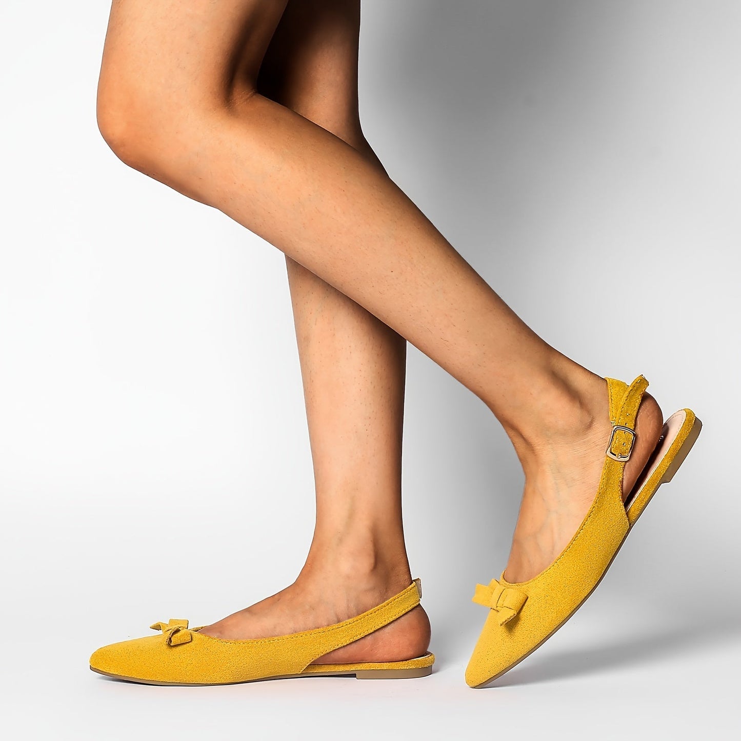 Damen Slingback Sandalen Flach Schleife
