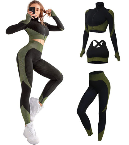 Norvielle Damen Aktivsport-Set 3-teilig Nahtlos