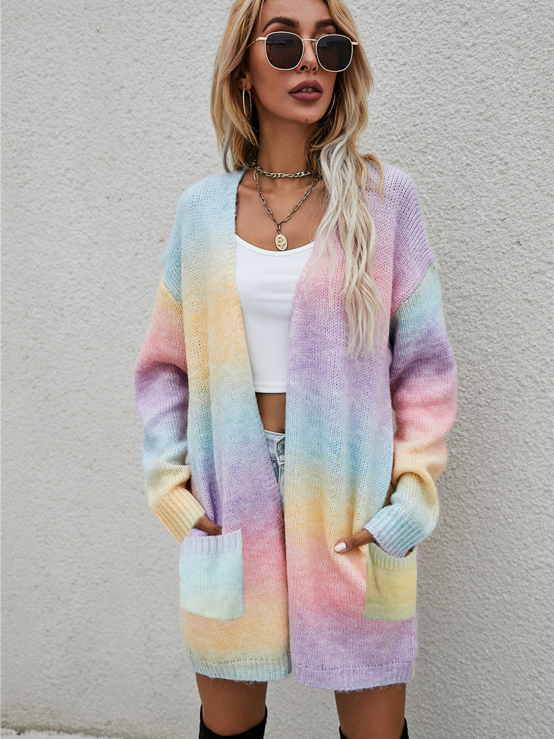 Engel Flügel Cardigan Gefüttert Offen Vorne Gradient Frauen