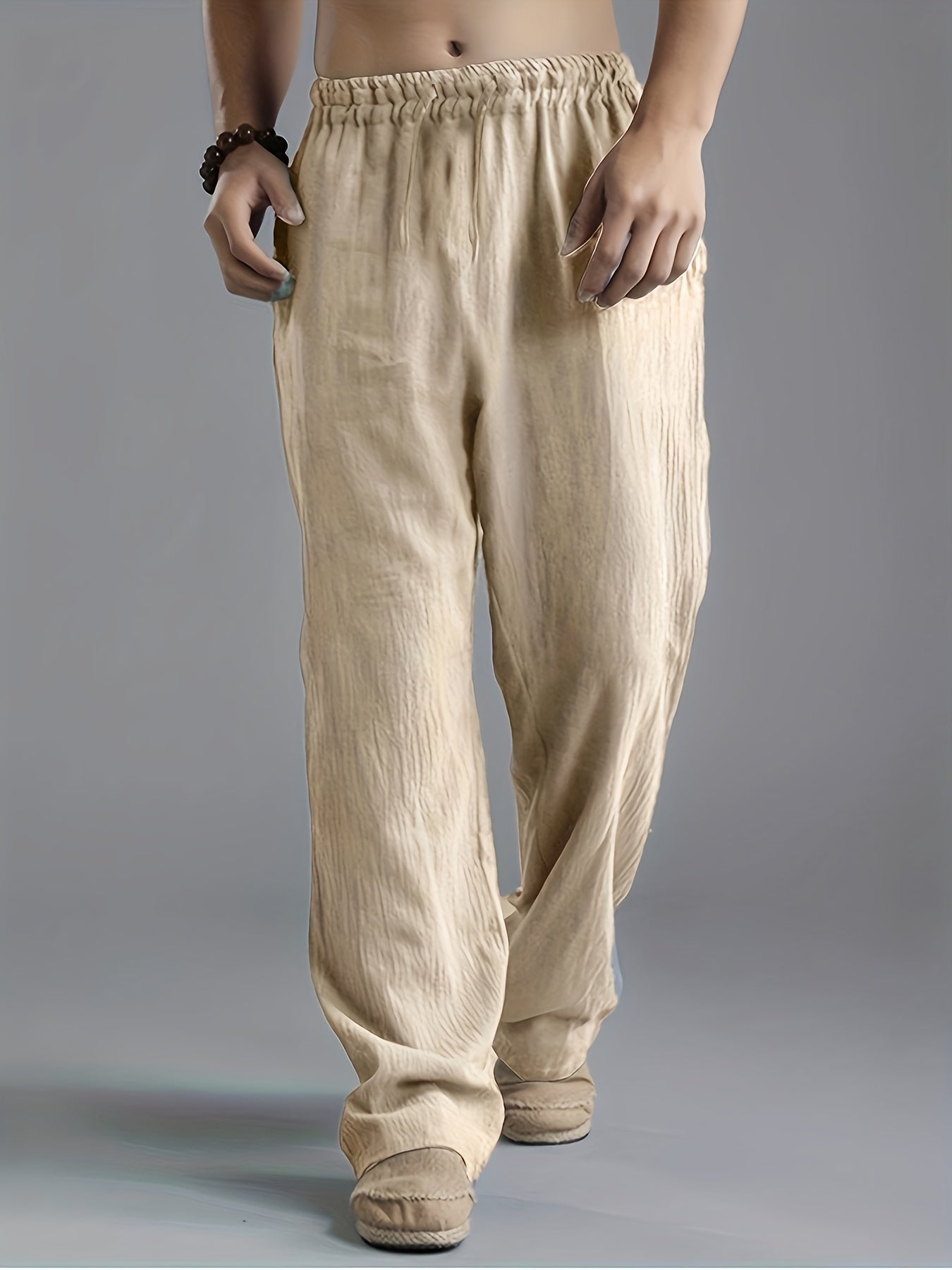 Herren Leinenhose Lang Komfortabel