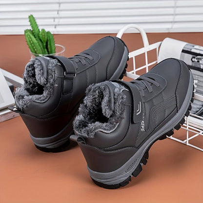 Herren Winterstiefel Sneaker-Stil Warmfutter Mittelhoher Schnitt