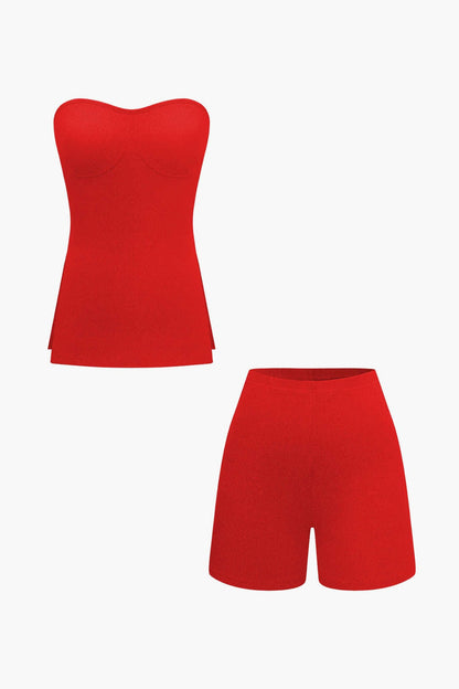 Damen Zweiteiler-Set Bustier- und Shorts Elegantes Design