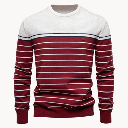 Norvielle Damen Pullover Baumwoll Streifenmuster