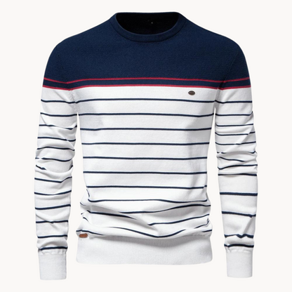 Norvielle Damen Pullover Baumwoll Streifenmuster - Norvielle