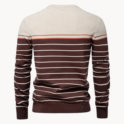 Norvielle Damen Pullover Baumwoll Streifenmuster