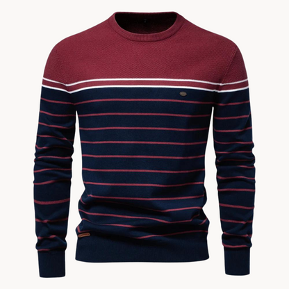 Norvielle Damen Pullover Baumwoll Streifenmuster