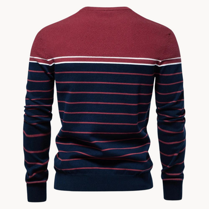 Norvielle Damen Pullover Baumwoll Streifenmuster