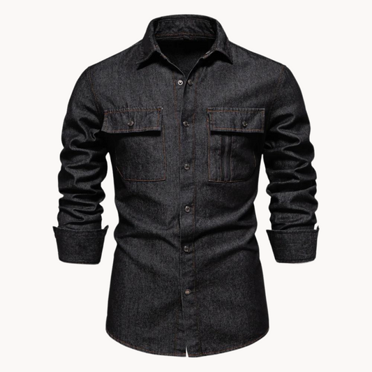Norvielle Herren Jeanshemd Locker Passform - Norvielle