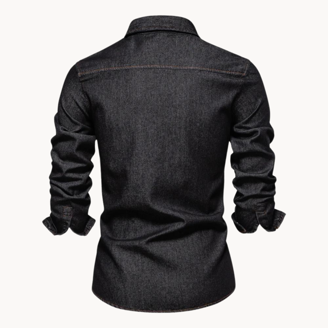 Norvielle Herren Jeanshemd Locker Passform