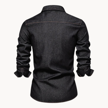 Norvielle Herren Jeanshemd Locker Passform