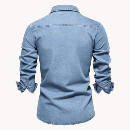Norvielle Herren Jeanshemd Locker Passform