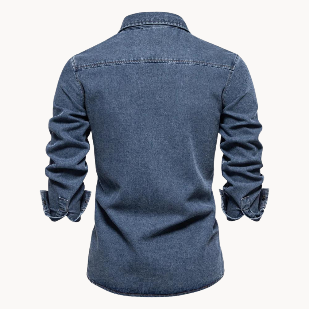 Norvielle Herren Jeanshemd Locker Passform