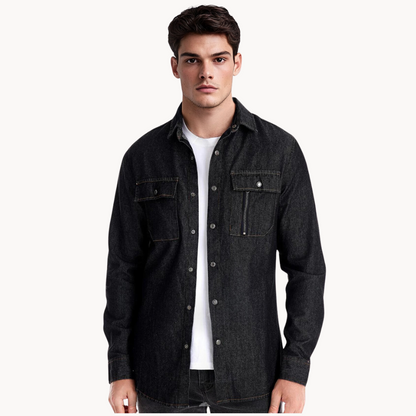 Norvielle Herren Jeanshemd Locker Passform