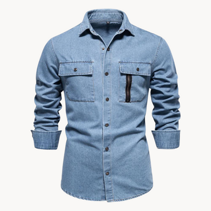Norvielle Herren Jeanshemd Locker Passform