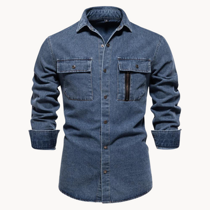Norvielle Herren Jeanshemd Locker Passform