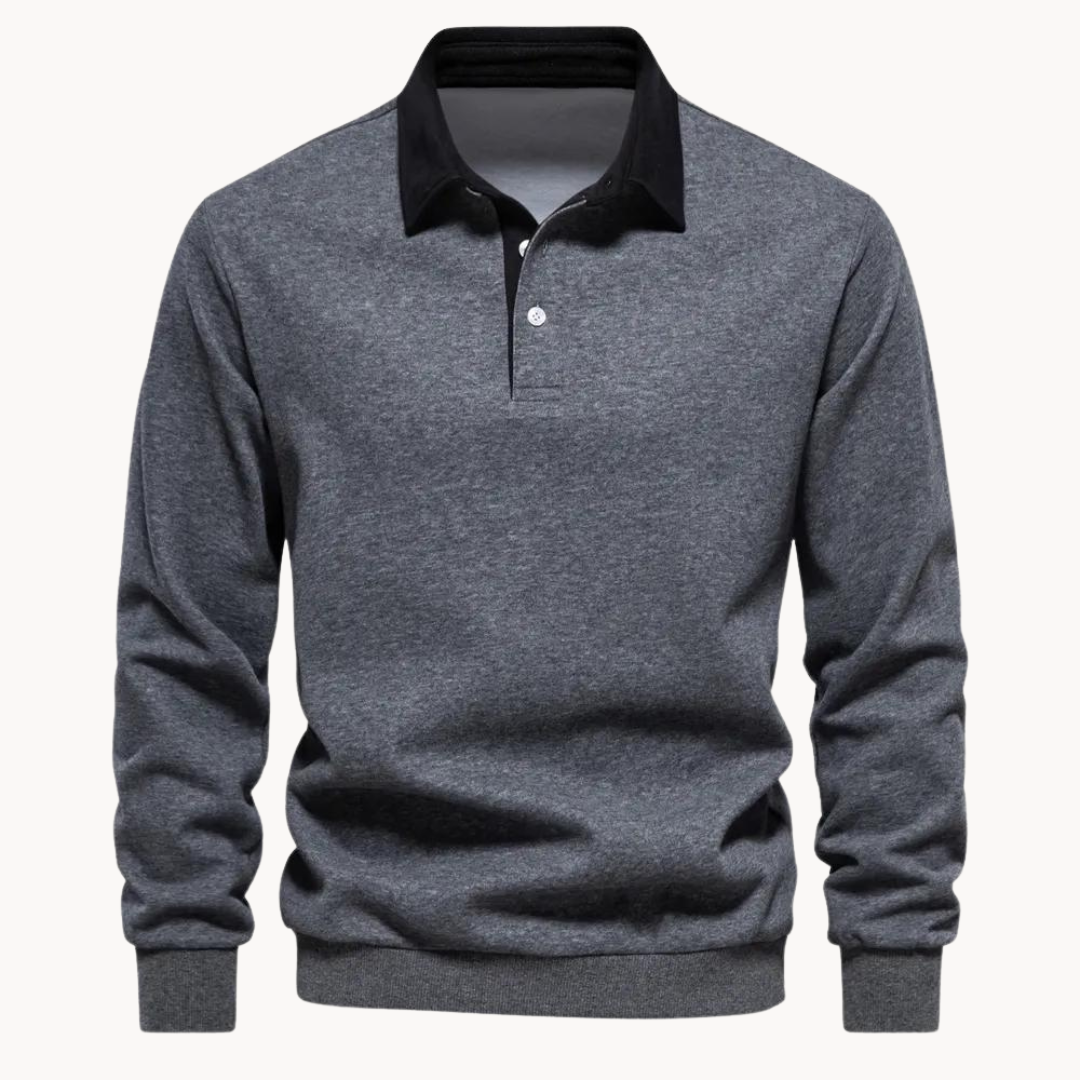 Norvielle Herren Polo-Sweatshirt Lässig